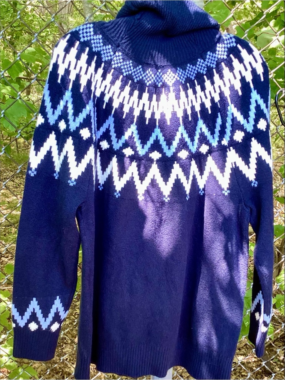 XL Soft Retro Dark Blue PulloverTurtle Neck Sweater